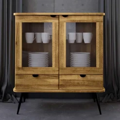 Highboard mit Glastüren mit zwei Schubladen - Casarius