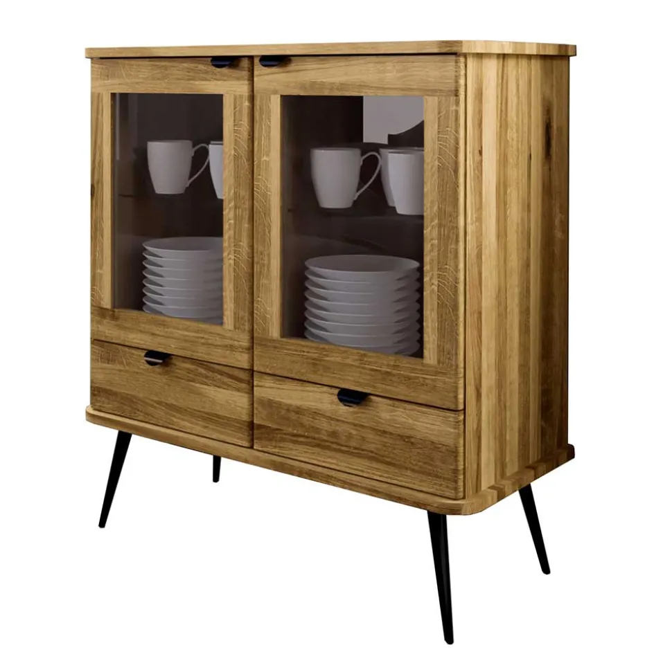 Highboard mit Glastüren mit zwei Schubladen - Casarius