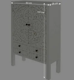 Highboard mit Ornament Muster Front - Acacio