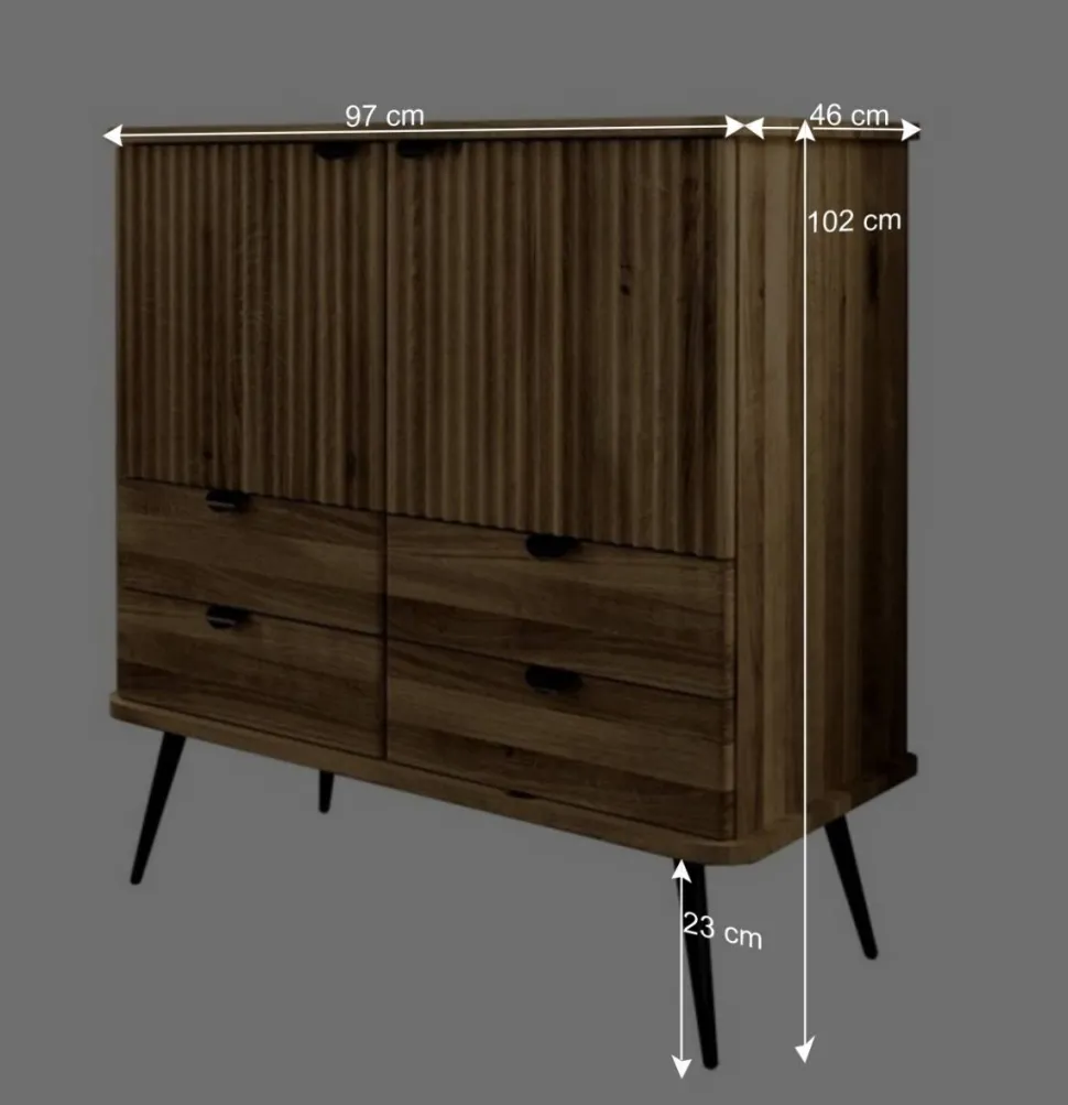 Highboard mit vier Schubladen & zwei Türen - Casarius