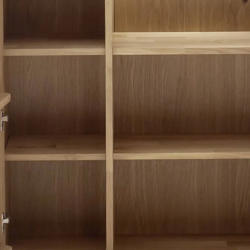 Highboard Vitrine aus hellem Asteiche Massivholz - Losiamos