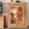 Highboard Vitrine aus Kernbuche Massivholz - Sarosca