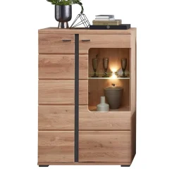 Highboard Vitrine mit LED Beleuchtung - Latenda