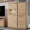 Highboard Vitrine Smonia aus Wildeiche Bianco