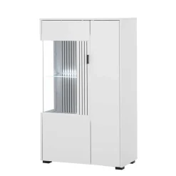 Highboard-Vitrine in Weiß - Dualkos