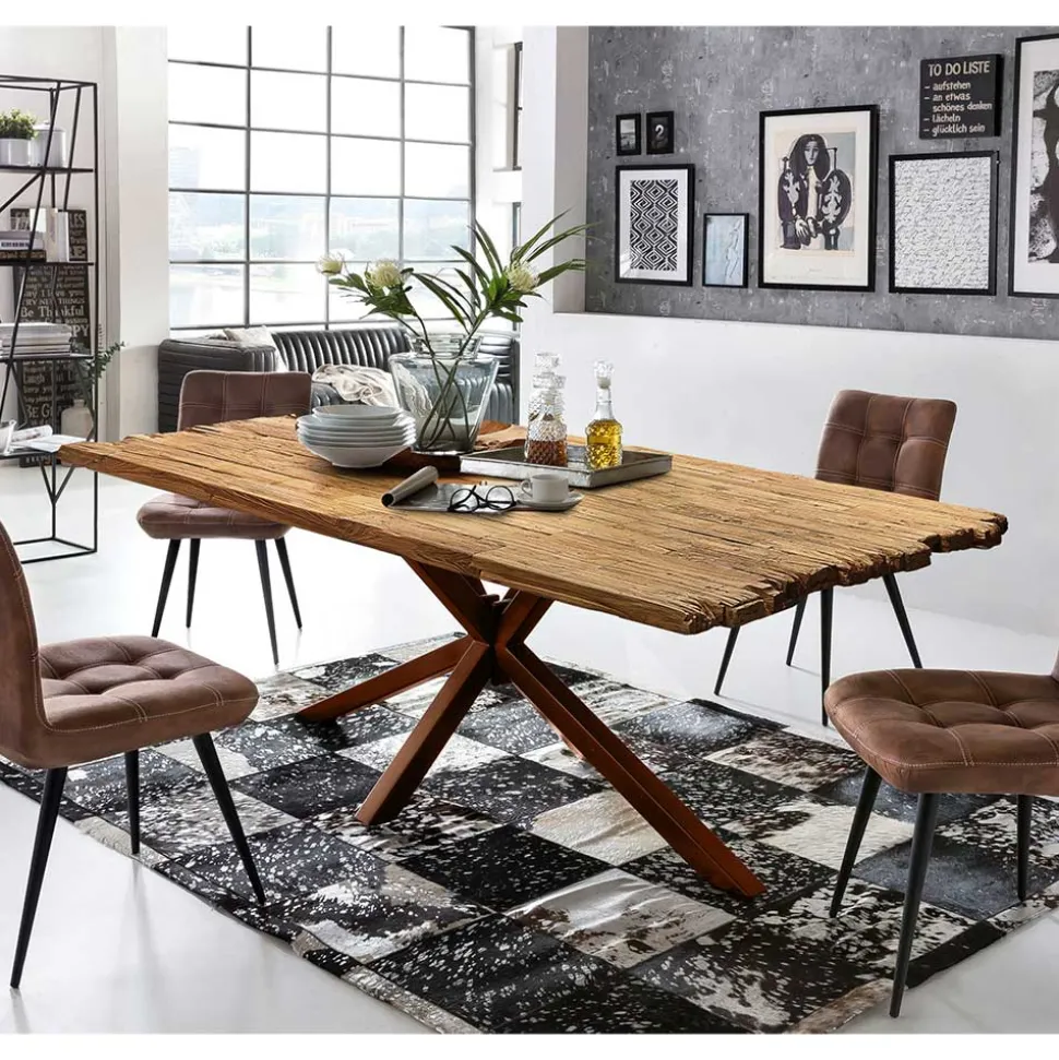 Hingucker Esstisch aus rustikalem Recyclingholz - Nadeles