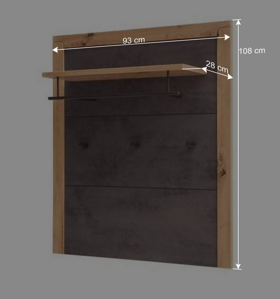 Hängegarderobe in Dunkelgrau und Wildeiche - Carry