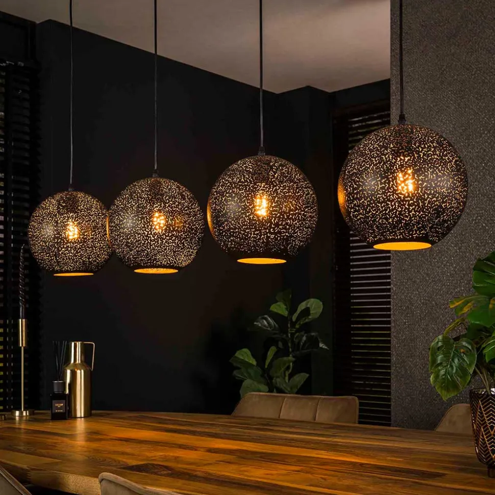 Hängeleuchte mit vier Kugelschirmen aus Metall - Feixon