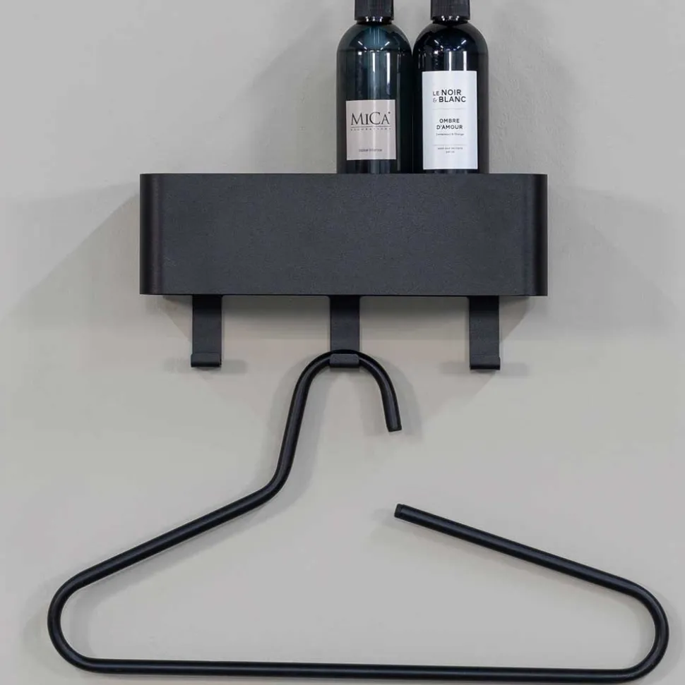 Hängende Ablage mit drei Haken aus Stahl - Lejavra