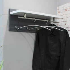 Hängende Garderobe Anin in Weiß Grau