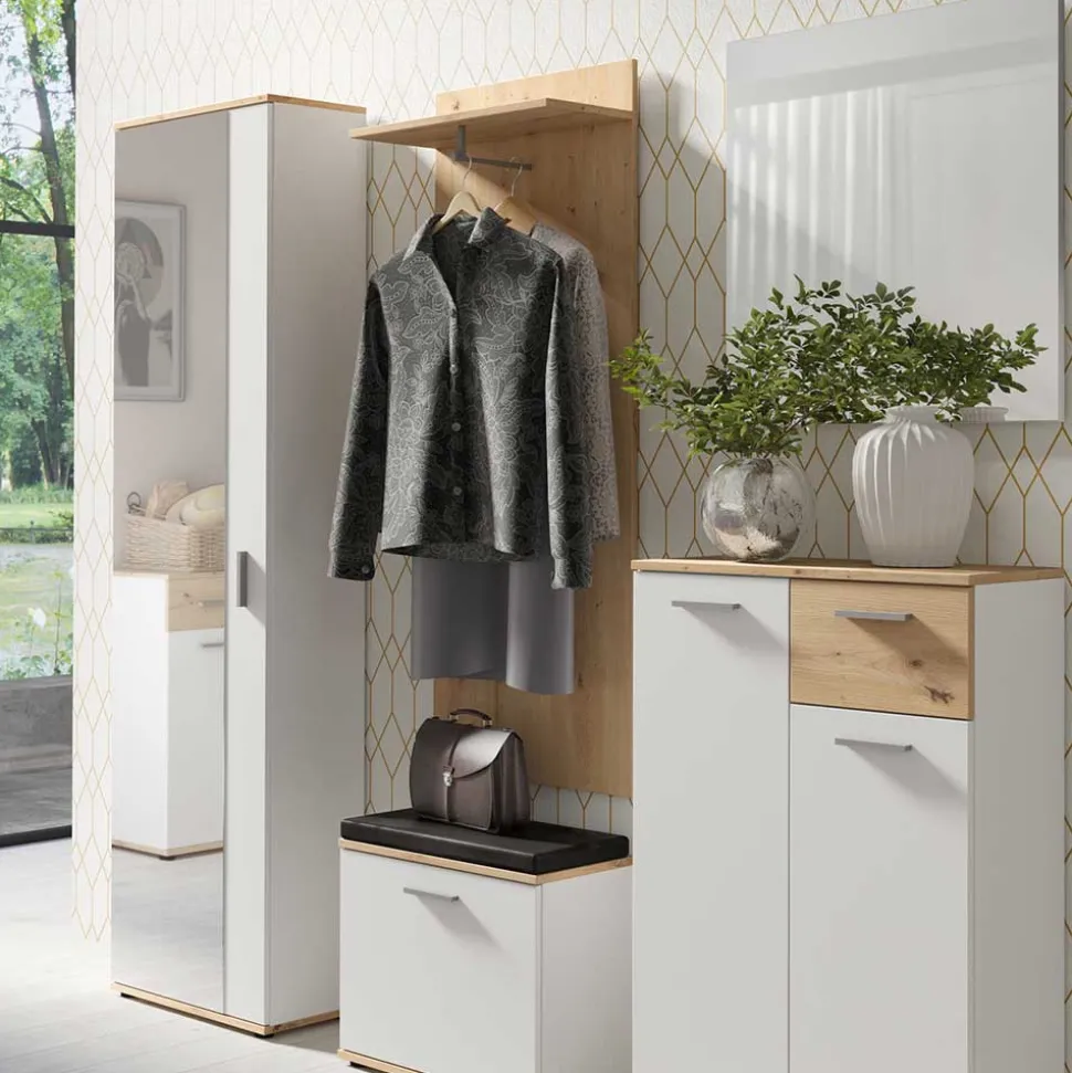 Hängende Garderobe in Wildeiche Holzoptik - Sismael