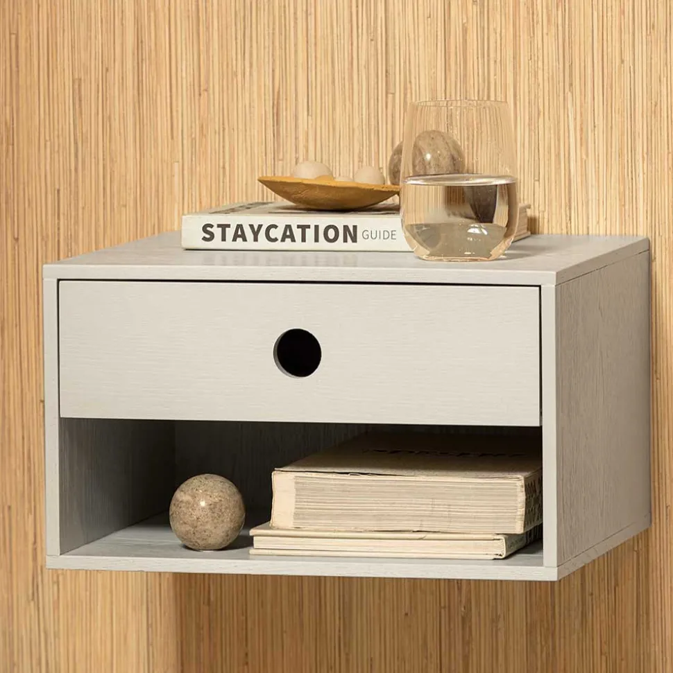 Hängende Nachtkonsole in Hellgrau - Philadela