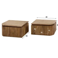 Hängende Nachtkonsolen mit Schublade - Vidal (2er Set)