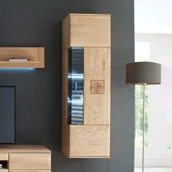 Hängende Vitrine in Eiche Bianco teilmassiv Pontros 1-türig