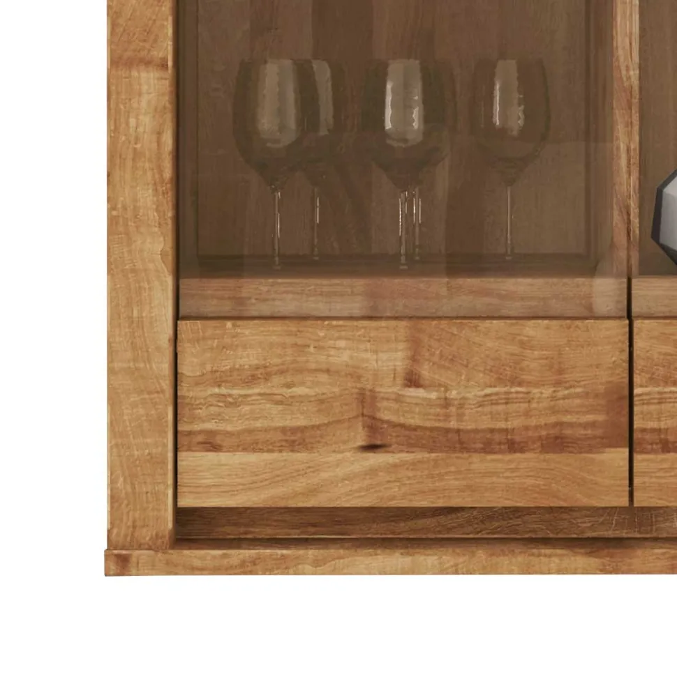 Hängende Vitrine Nadalia aus Wildeiche Massivholz