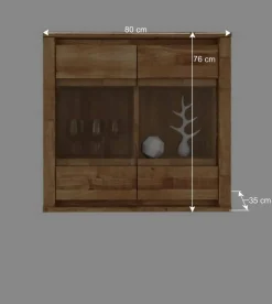 Hängende Vitrine Nadalia aus Wildeiche Massivholz