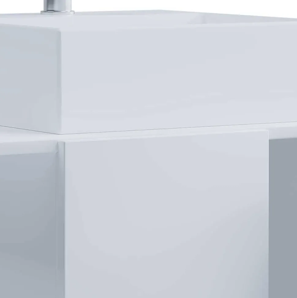 Hängende Waschkommode mit Becken in Weiß - Ziovarica