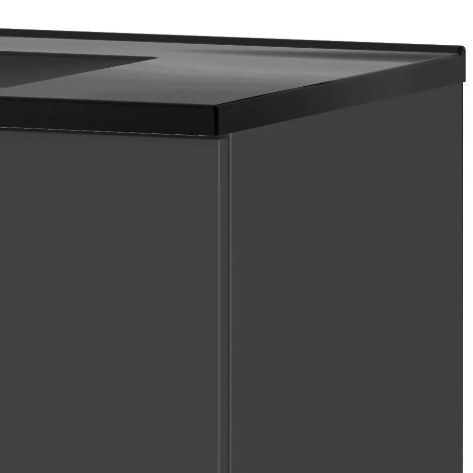 Hängender Bad-Waschtisch in Dunkelgrau - Fanito