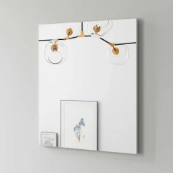 Hängender Flurspiegel in Weiß - Vatros