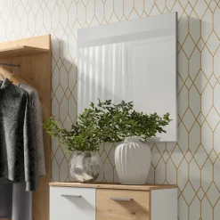 Hängender Flurspiegel in Weiß - Vatros