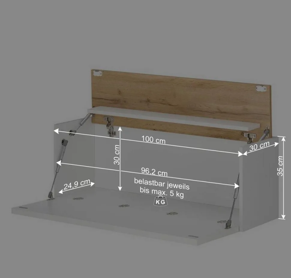 Hängender Sekretär und Schrank Set - Nonessia (zweiteilig)
