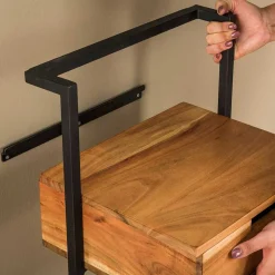 Hängender Wand-Nachttisch aus Akazie Massivholz - Lescas