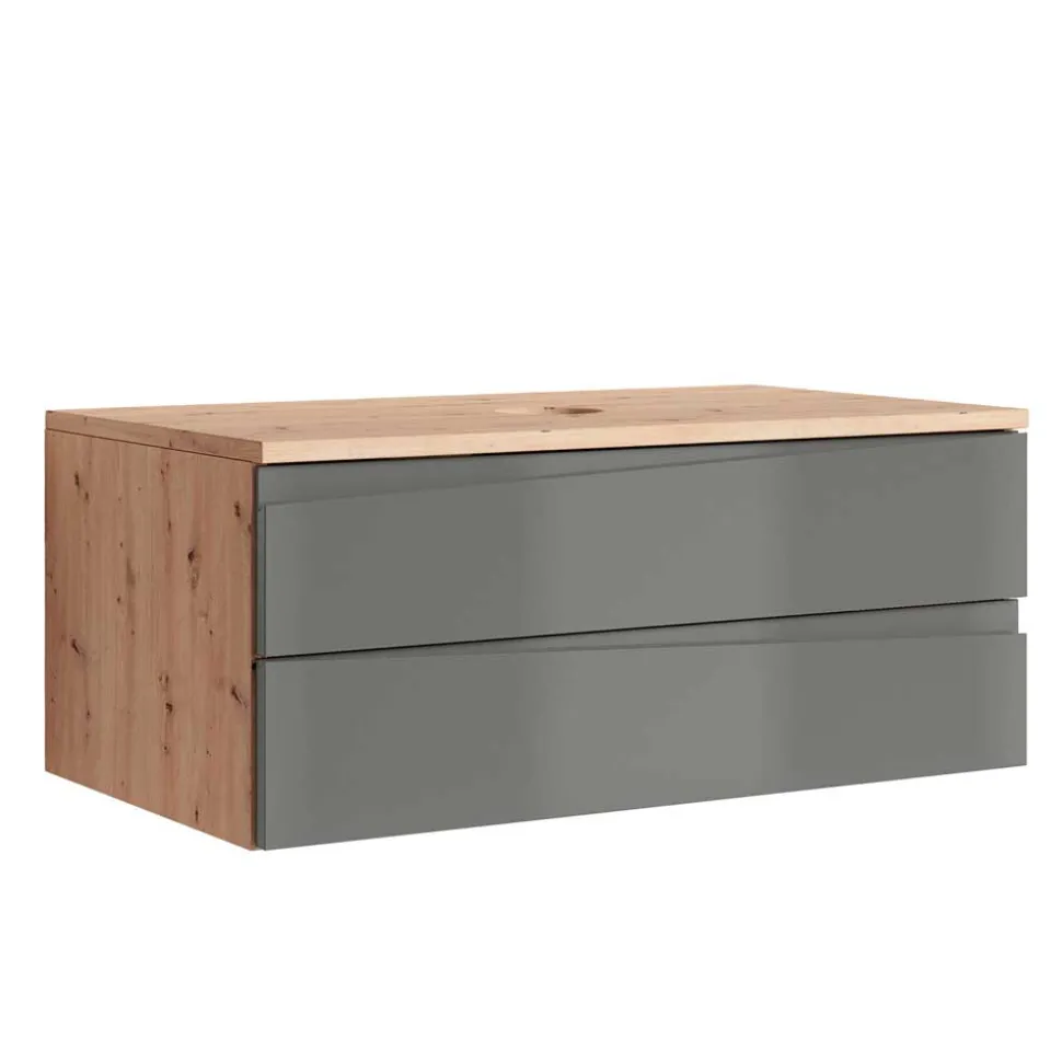 Hängender Waschtisch in Grau und Wildeichefarben - Join