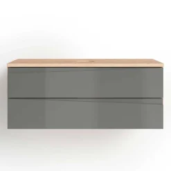 Hängender Waschtisch in Grau und Wildeichefarben - Join