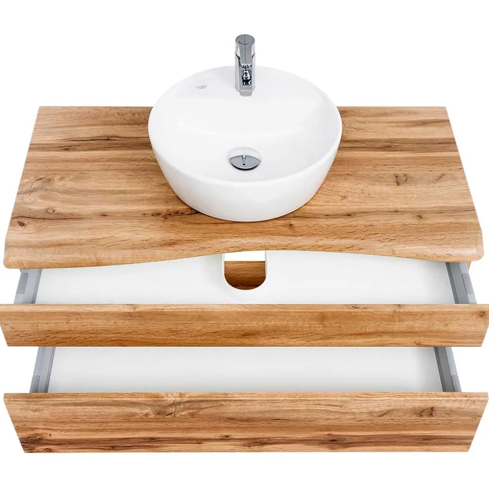 Hängender Waschtisch in Holzoptik - Drumias