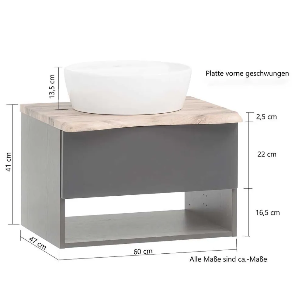 Hängender Waschtisch mit Baumkante - Tofias