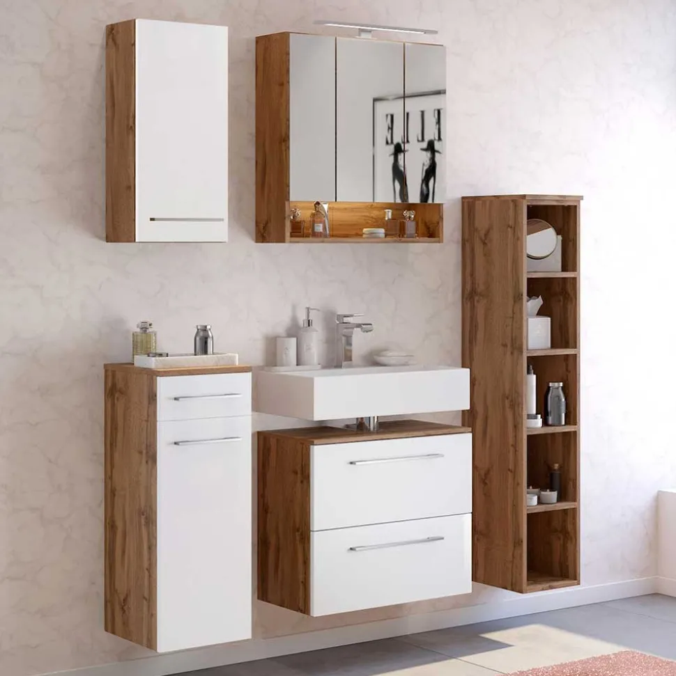 Hängendes Badezimmer Regal 25x130x35 cm - Lemnas