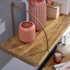 Hängeregal aus Mangoholz mit Metall - Leiria