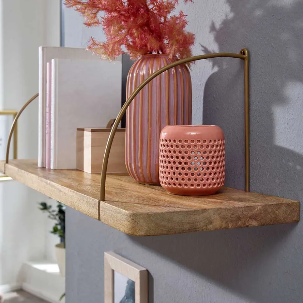 Hängeregal aus Mangoholz mit Metall - Leiria