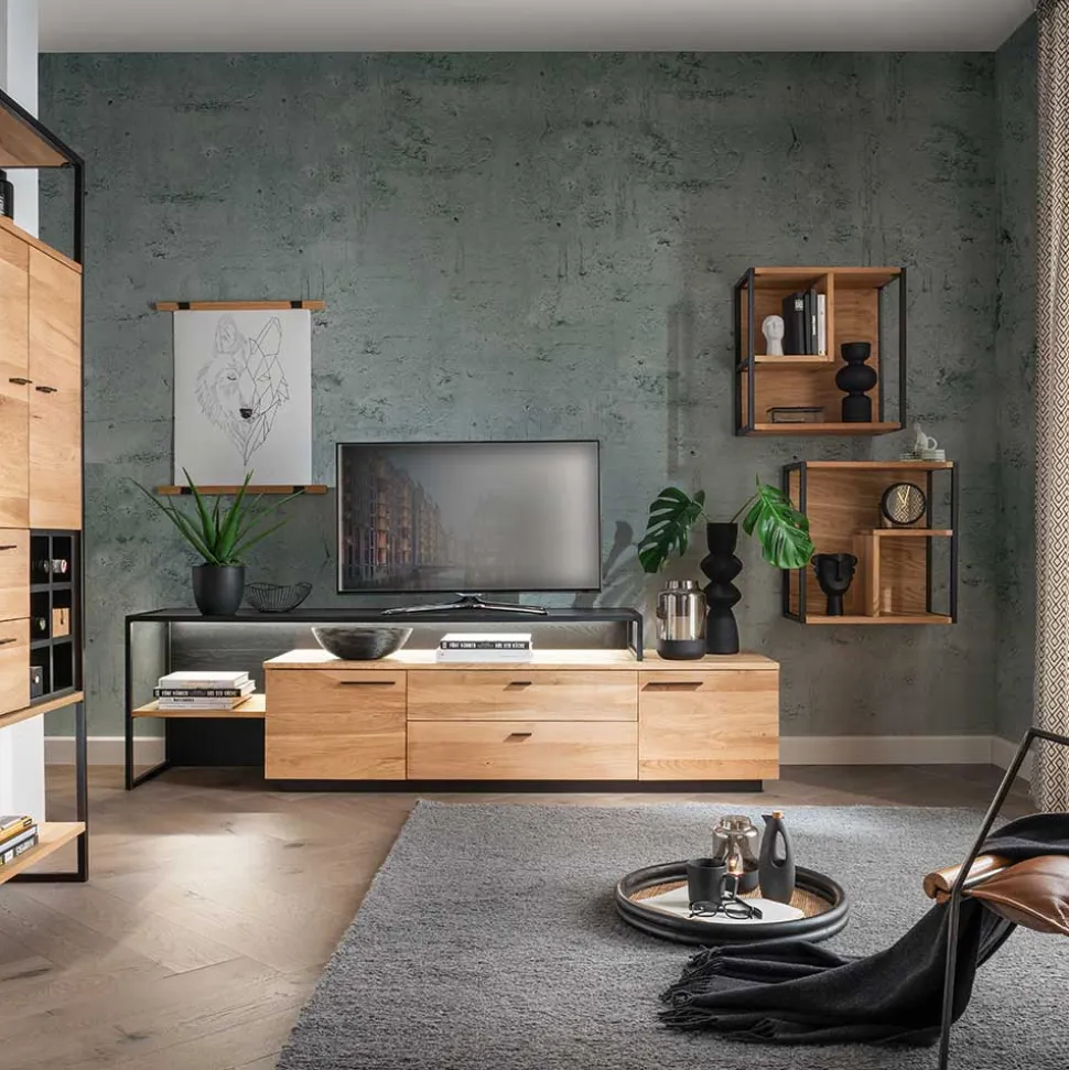 Hängeregal aus Wildeiche Massivholz - Manarola