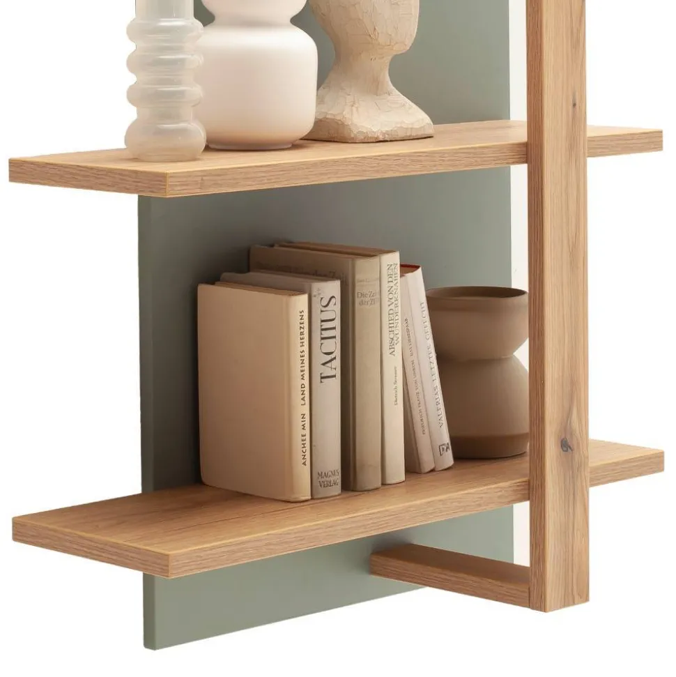 Hängeregal in Eiche mit Graugrün - Kwin