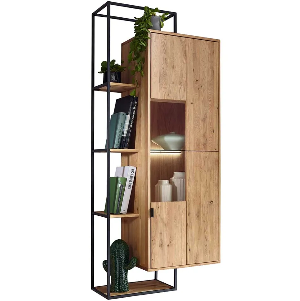 Hängeschrank mit Regal aus Wildeiche - Varzado