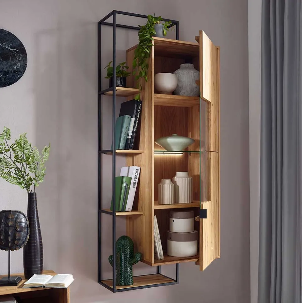 Hängeschrank mit Regal aus Wildeiche - Varzado