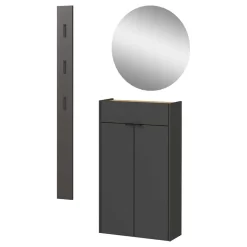 Hänge-Vertiko & Garderobe & Spiegel - Sidgarus (dreiteilig)