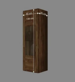 Hängevitrine Vaskov aus Wildeiche Massivholz