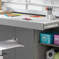 Hochbett Boro in Weiß-Grau