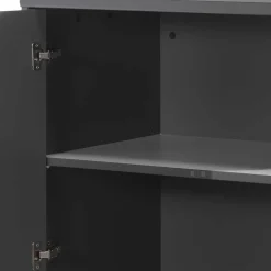 Hochbett mit Schrank in Anthrazit - Waltma (zweiteilig)