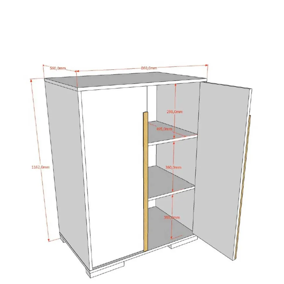 Hochbett mit Schreibtisch und Schrank - Lilova (vierteilig)