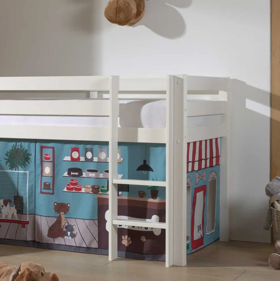 Hochbett Spielbett mit Haustier Shop Vorhang - Lissy