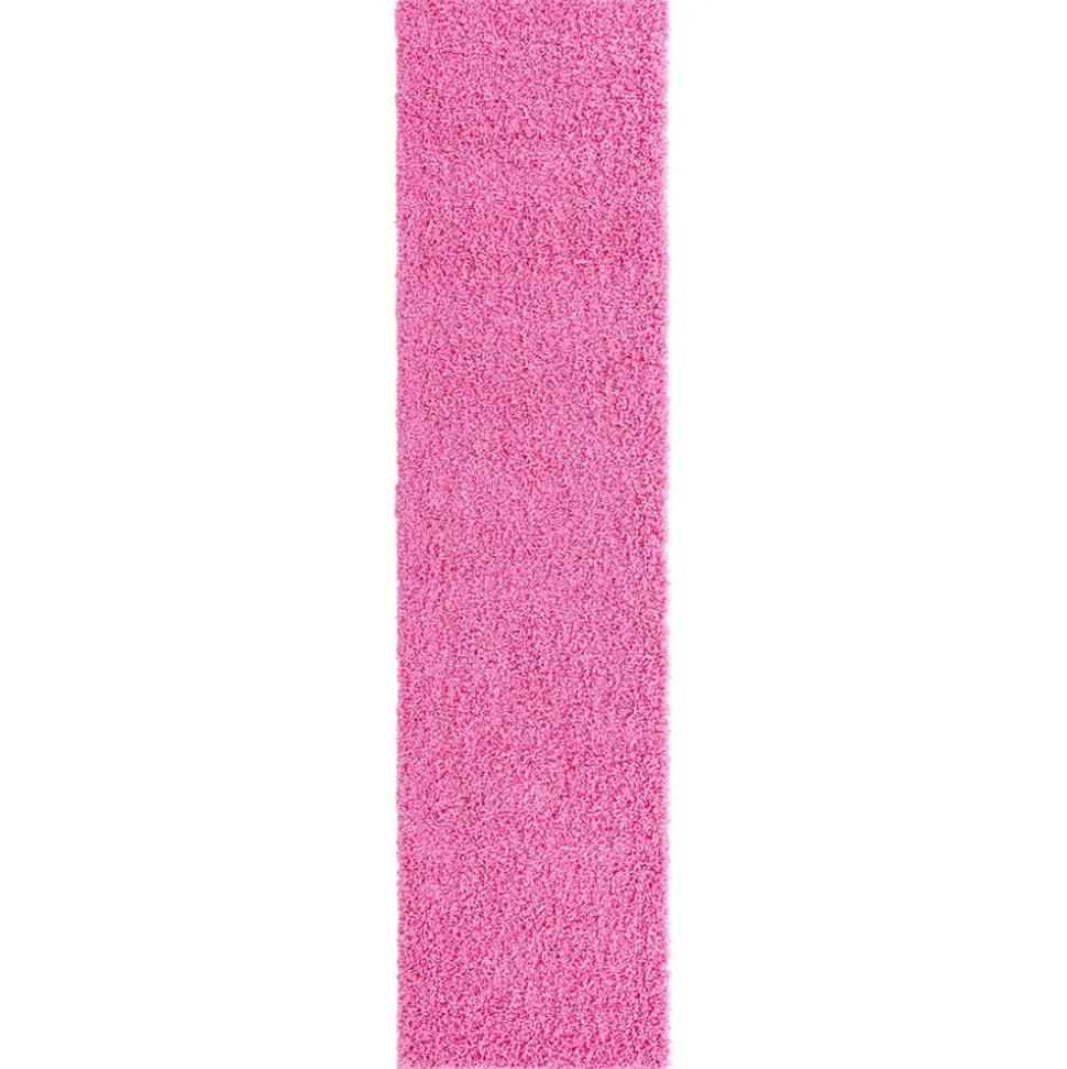 Hochflor Läufer oder Teppich in Pink - Siela