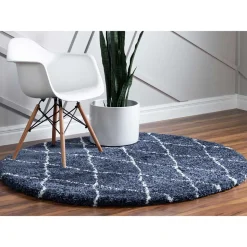 Hochflor Teppich mit Rautenmuster - Pius