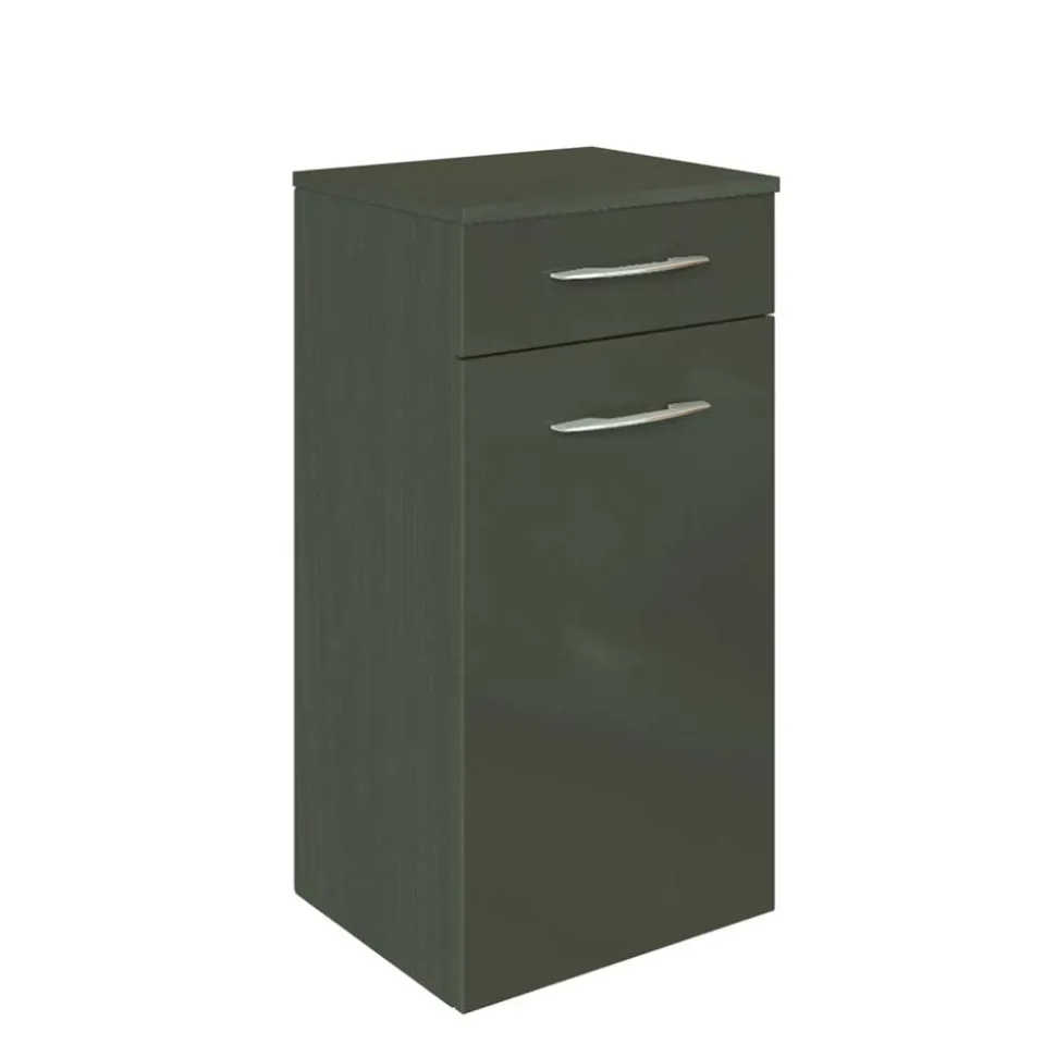 Hochglanz Bad Unterschrank in Dunkelgrau Mladen für Wandmontage