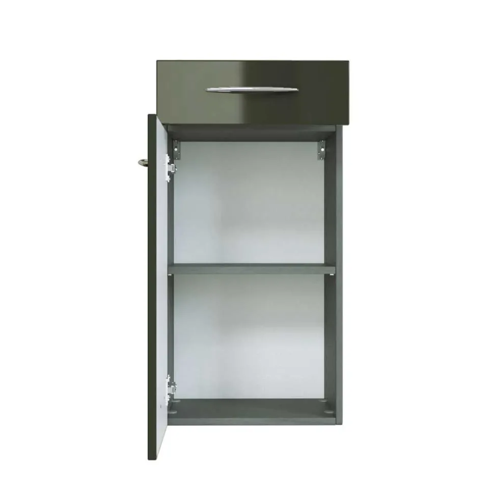 Hochglanz Bad Unterschrank in Dunkelgrau Mladen für Wandmontage