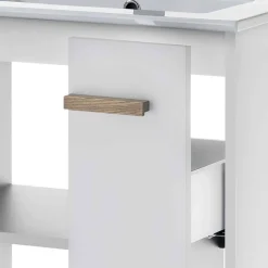 Hochglanz Badeinrichtung in Weiß - Vauflos (dreiteilig)