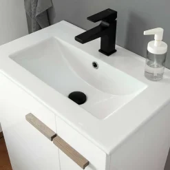 Hochglanz Badeinrichtung in Weiß - Vauflos (dreiteilig)