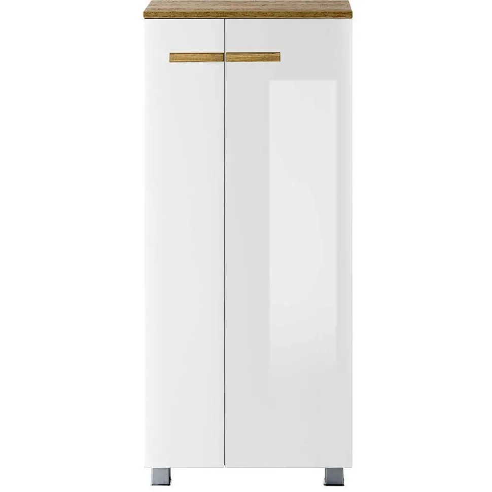 Hochglanz Badeinrichtung in Weiß - Vauflos (dreiteilig)